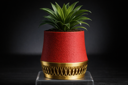 Crimson Luxe Planter - Bold Modern Statement Vase
