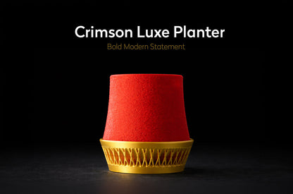 Crimson Luxe Planter - Bold Modern Statement Vase