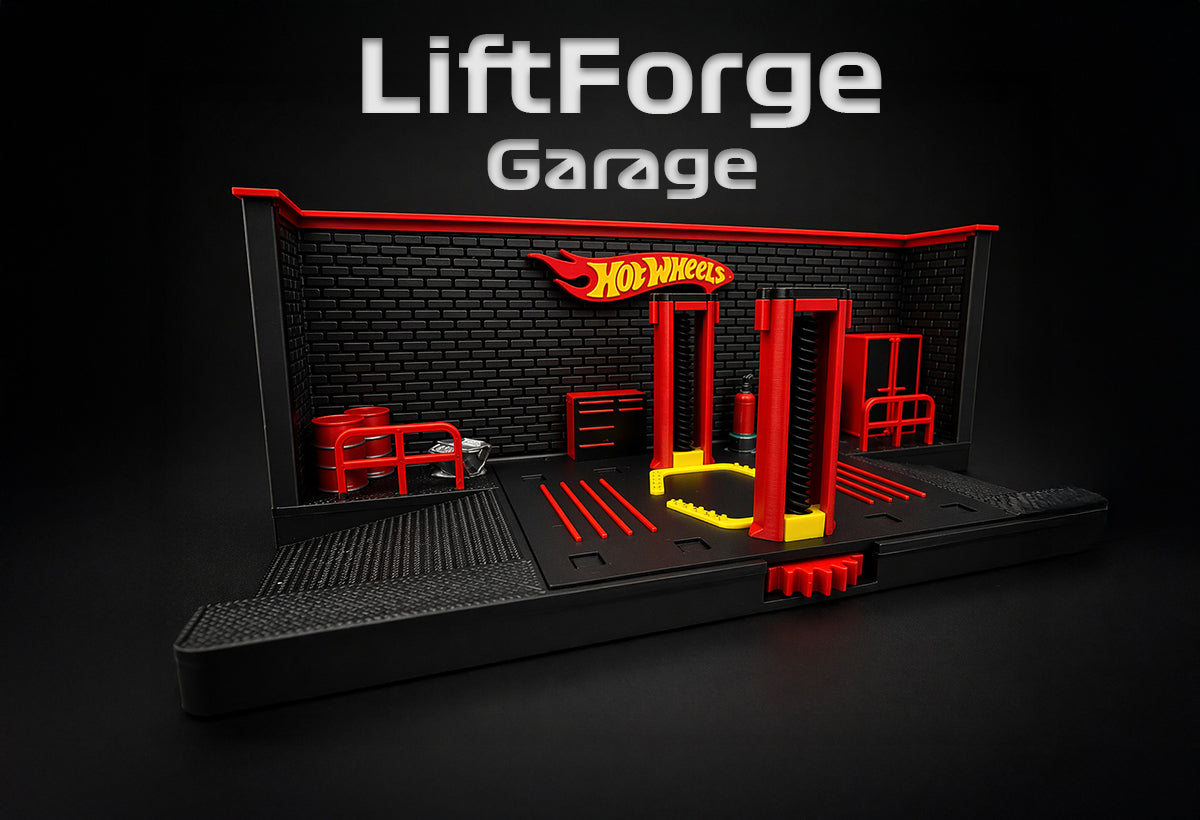 LiftForge Garage – Diecast Car Service Bay (1:64 Scale)